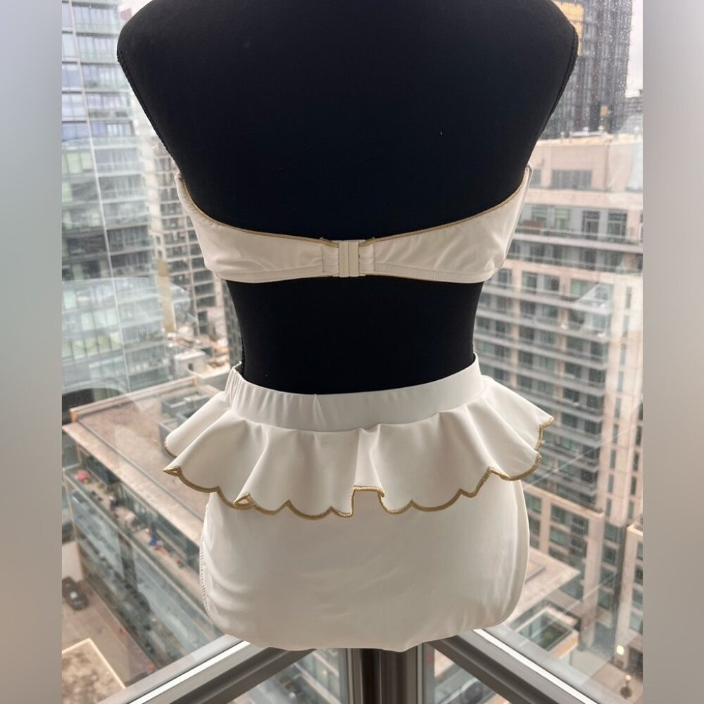 🆕 ZIMMERMANN 🧿 BNWOT White Jeannie Scallop Tiered Bikini - Size 4 - US 12 - Picture 5 of 16